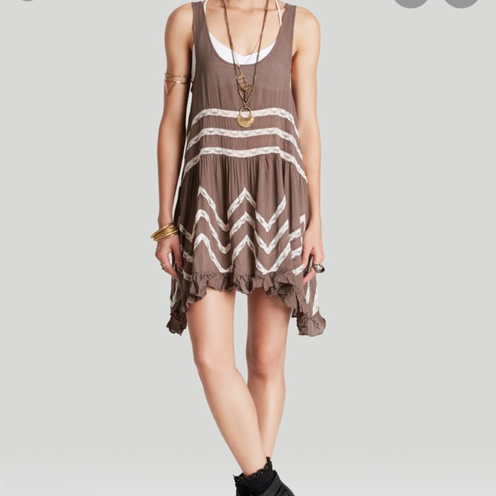 Free People Voile and Lace Trapeze Slip